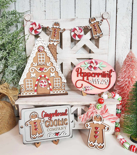 Gingerbread Wishes Tiered Tray Kit {unfinished}