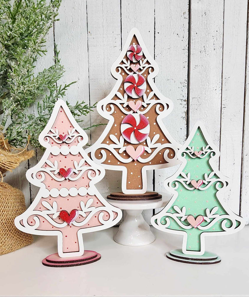 Three Gingerbread Trees Shelf Sitter Kit {unfinished}