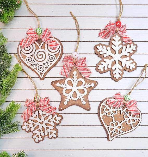 Gingerbread Christmas Ornament (set of 5)