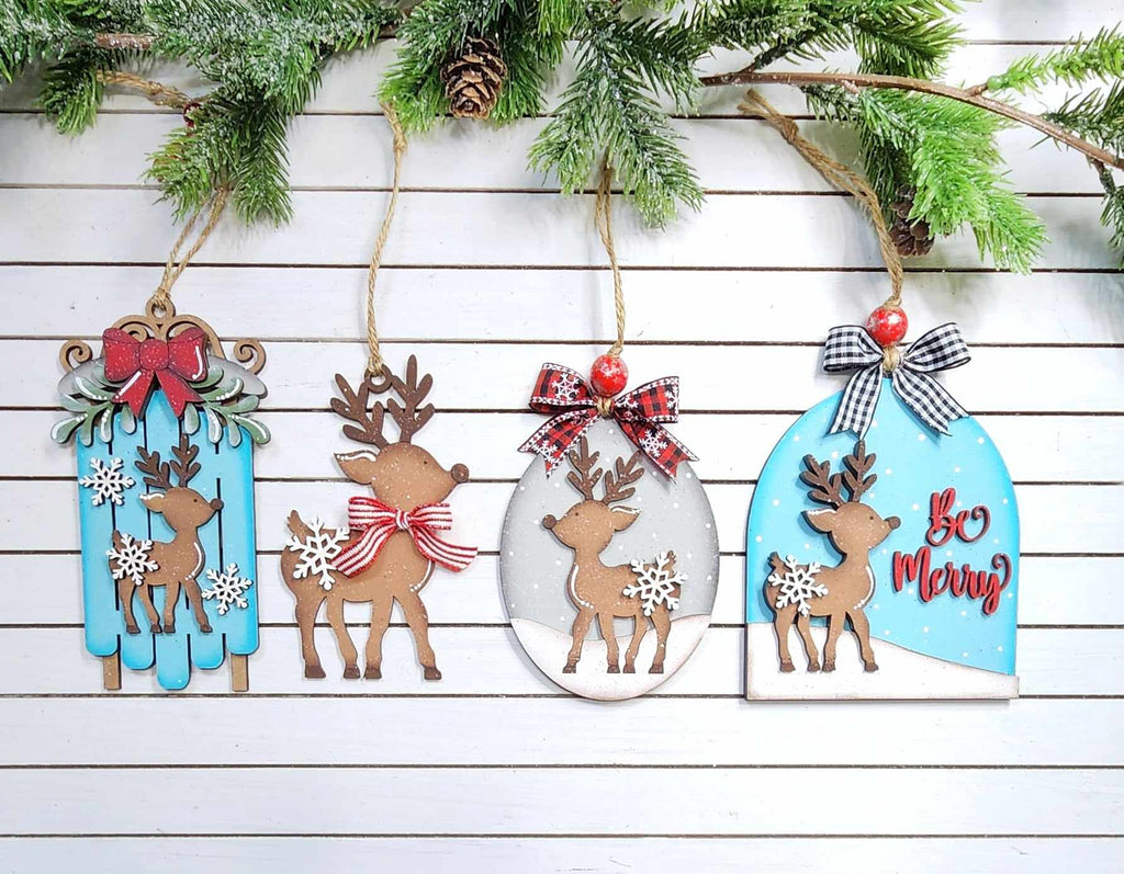 Deer Christmas Ornament Set of four