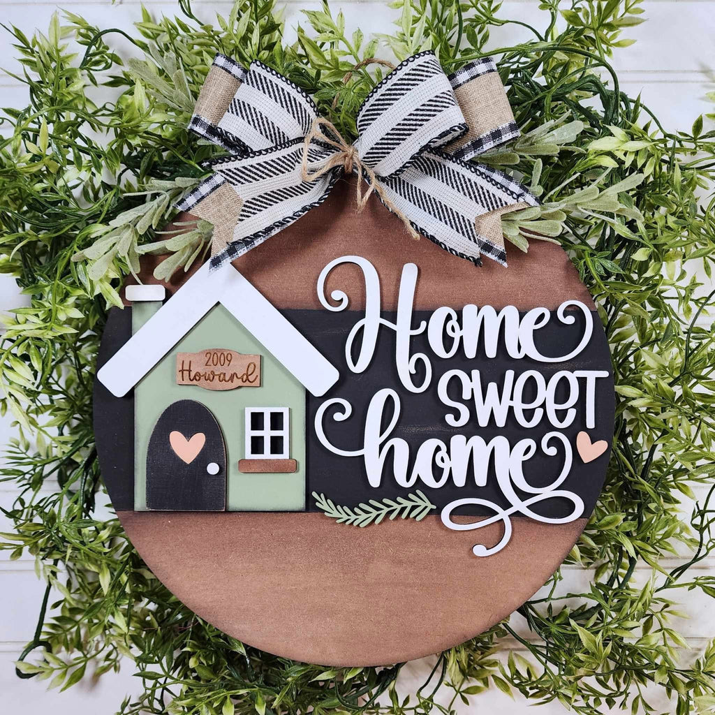 Personalized Home Sweet Home Door Hanger Kit {unfinished}