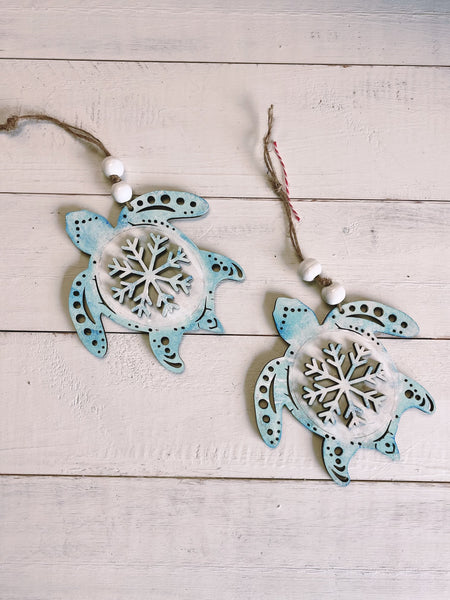 Turtle Christmas Ornament Set of two