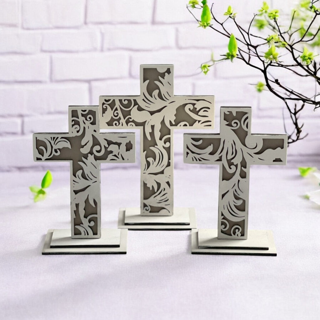 Decorative Cross Trio Shelf Sitter