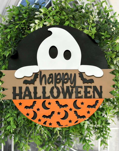 Happy Halloween Ghost Door Hanger Kit {unfinished}