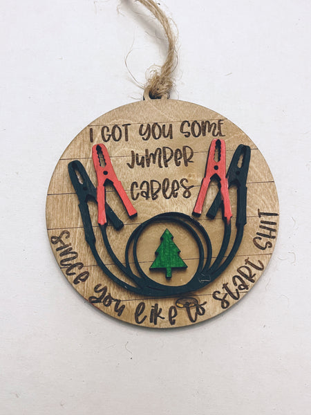 Jumper Cable Christmas Ornament