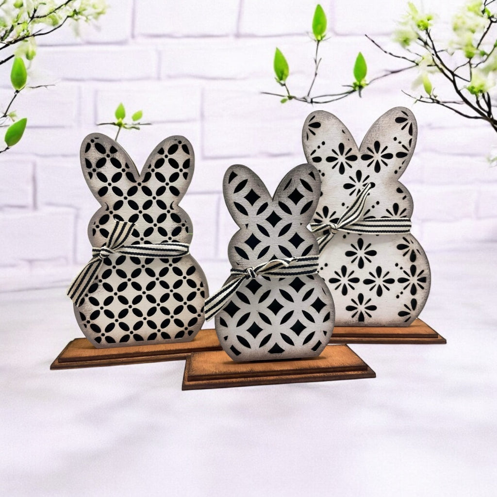 Decorative Bunny Trio Shelf Sitter