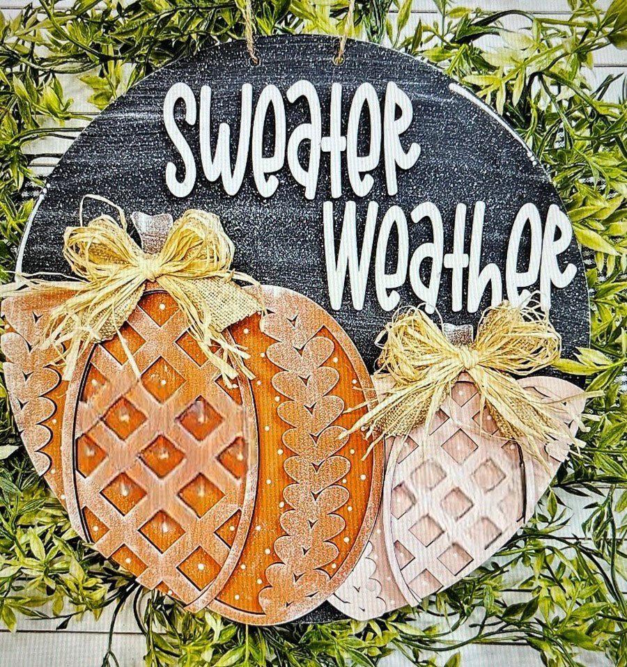 Sweater Weather Pumpkin Door Hanger Kit {unfinished}