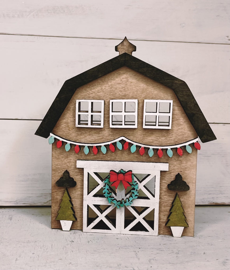 Christmas Barn Shelf Sitter