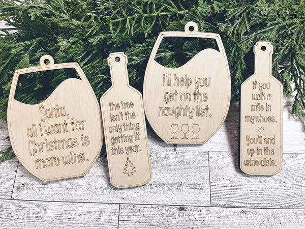 Unfinished Wine Tags (set if four)