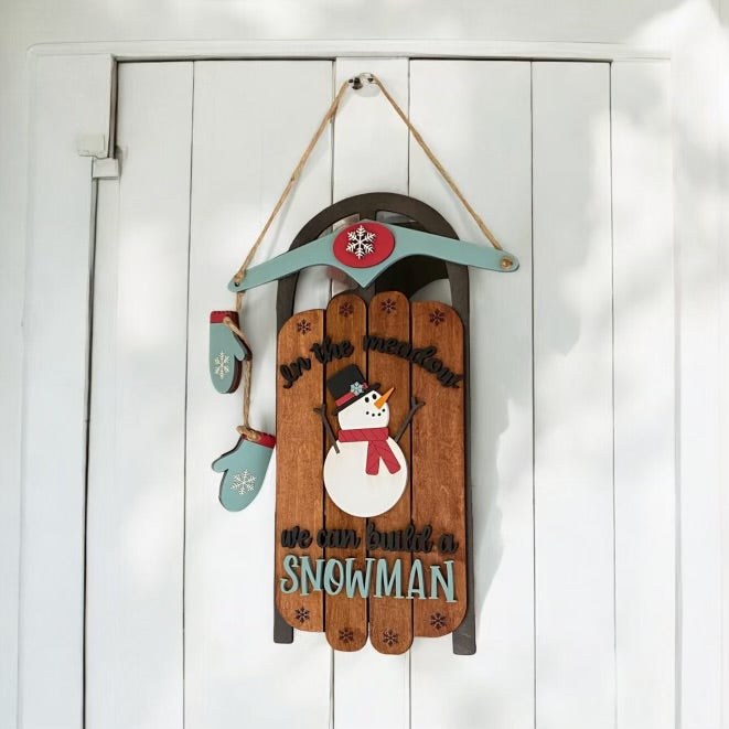 Snowman Sled Door Hanger Kit {unfinished}