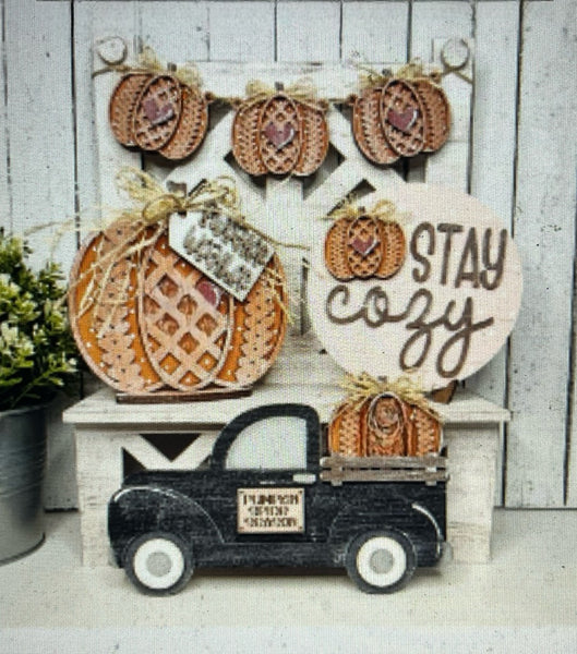 Stay Cozy Sweater Pumpkin Shelf Sitter Kit {unfinished}