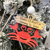 Personalized Beach House Crab Ornament Set Kit {unfinished}