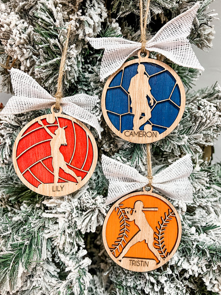 PERSONALIZED Round Sport Ornament