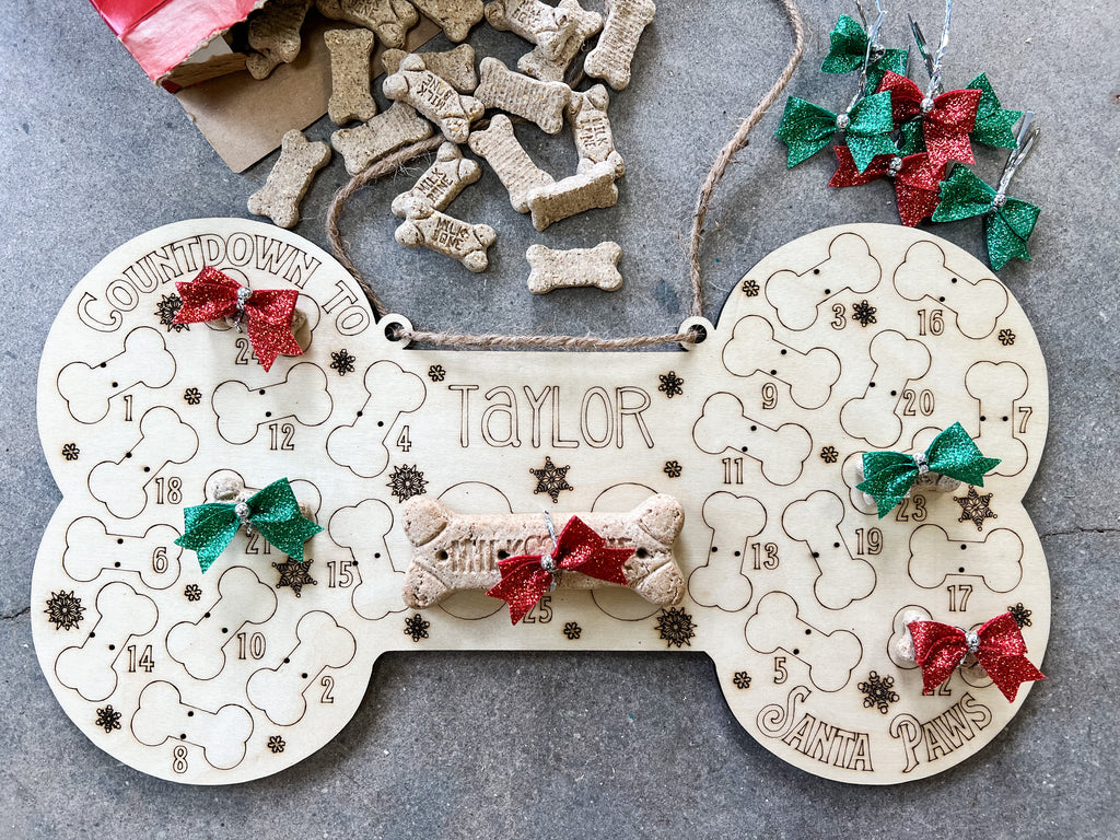 Personalized Doggy Advent Countdown Sign Kit (unfinished)