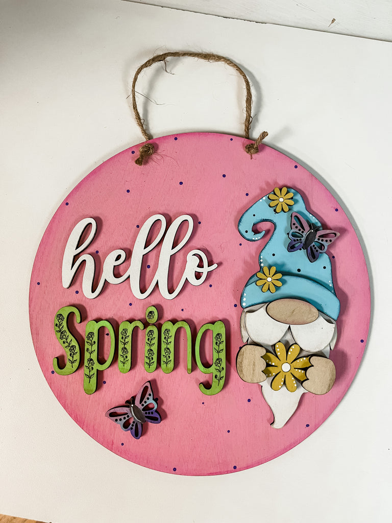 Hello Spring Gnome Door Hanger Kit {unfinished}