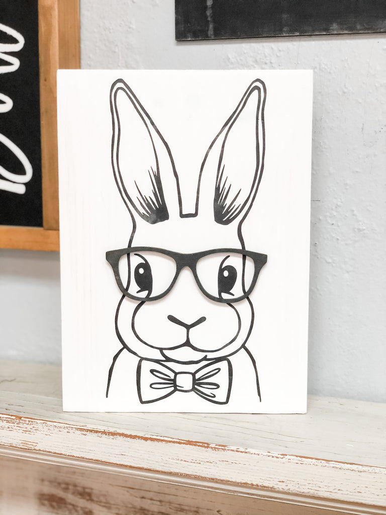 Bunny {with glasses} Sign Kit {unfinished}